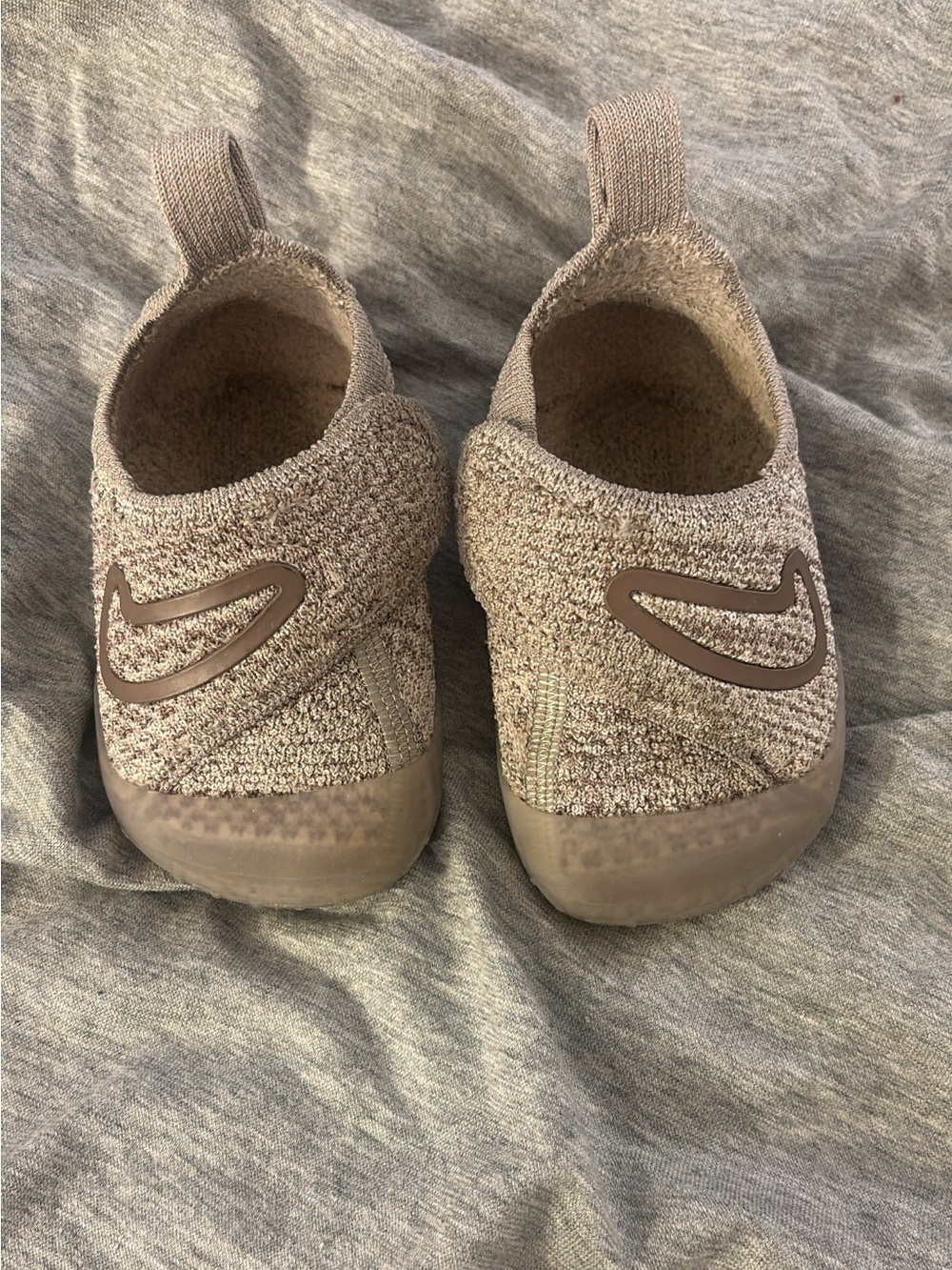 Nike Kids Knit Slip-On Sneakers in Brown
